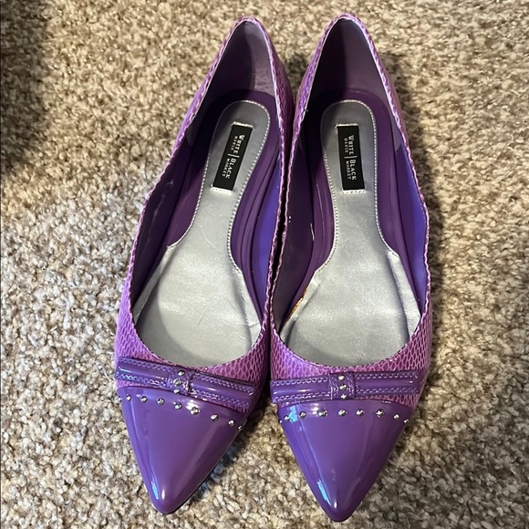 White House Black Market Purple Flats with Bow - Picture 4 of 5